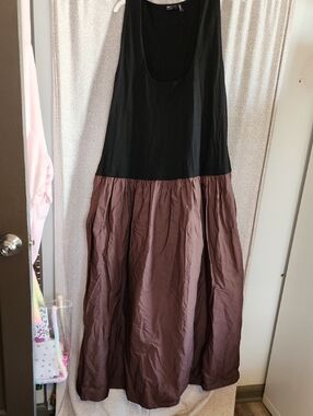 Asos Curve Black and Brown Two-Tone Sleeveless Maxi Dress